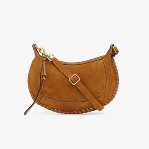 Isabel Marant Oskan Moon Suede Braided Whipstitch Cognac Bag